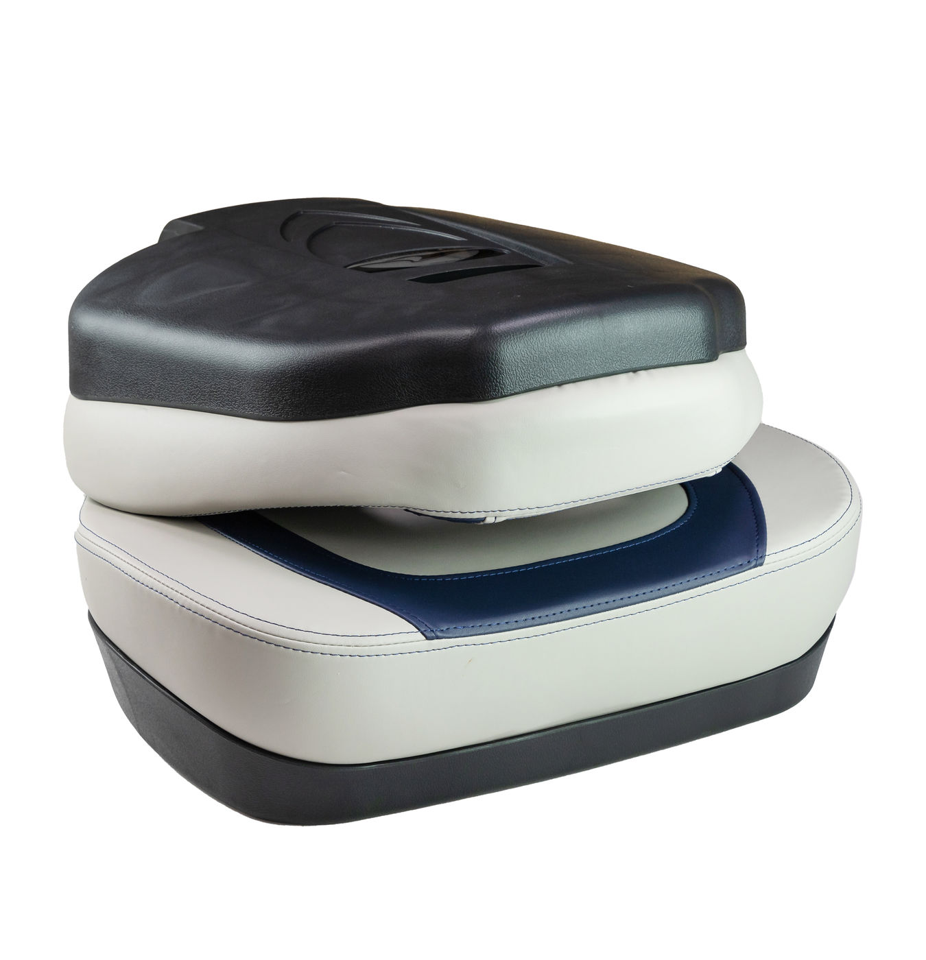 Купить Кресло складное мягкое FISH PRO II с высокой спинкой (синий/серый) в Москве фото2