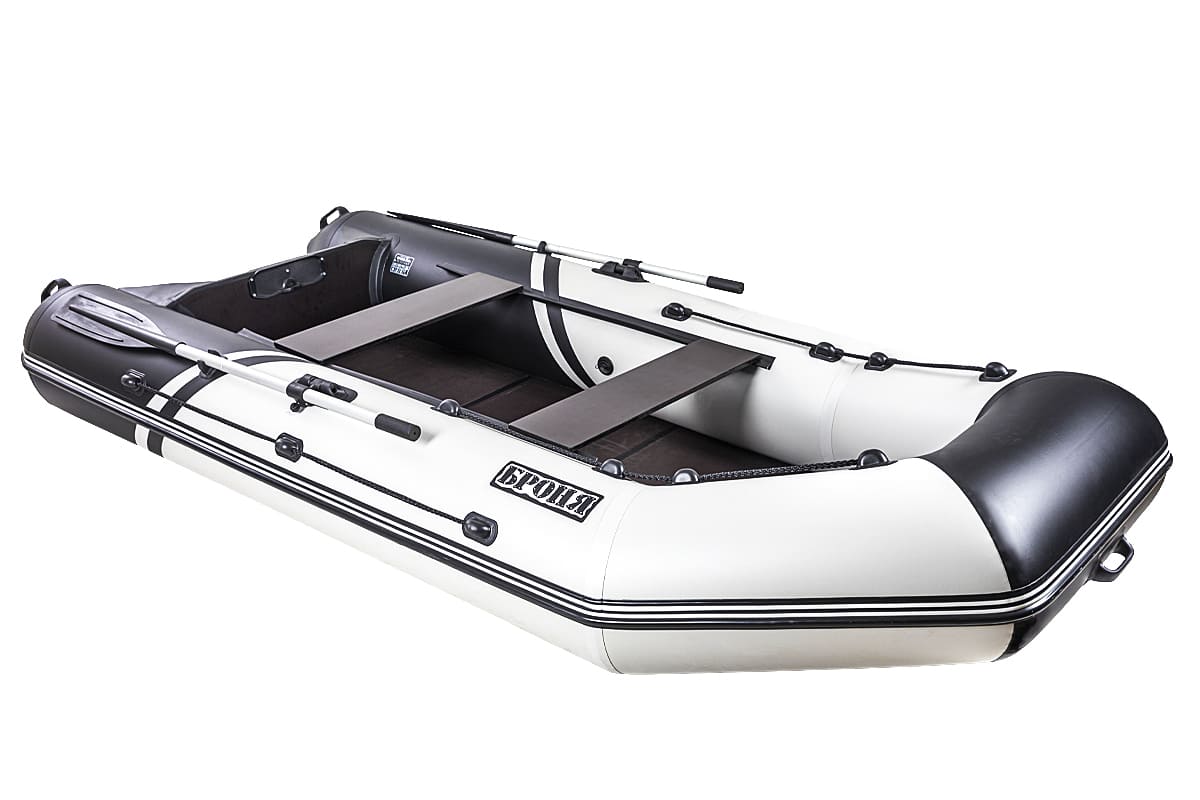Купить Лодка ПВХ БРОНЯ 320 С Белый - чёрный в Москве фото3
