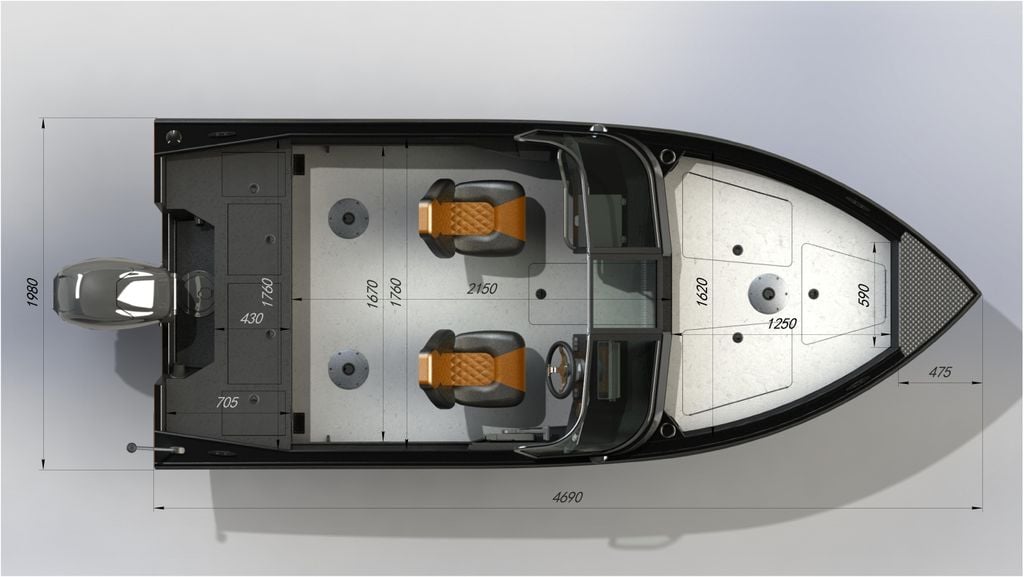 Купить Катер-лодка алюминиевая ALBAKORE 470 fish Lite в Москве фото2