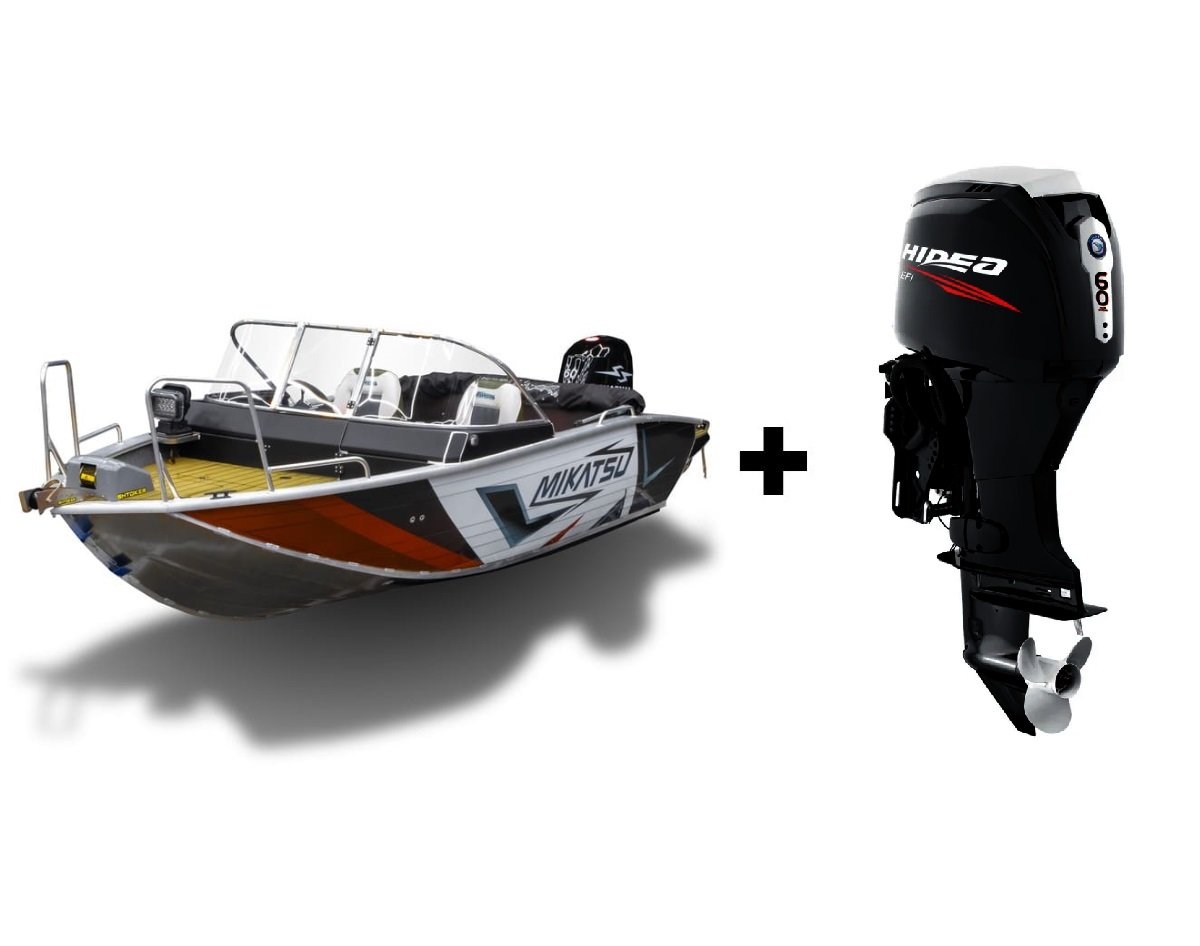 Купить Комплект Алюминиевая лодка (катер) Mikatsu (Микатсу) 475 (Z43) Sport + мотор Hidea HDEF60FUEL-T EFI в Москве