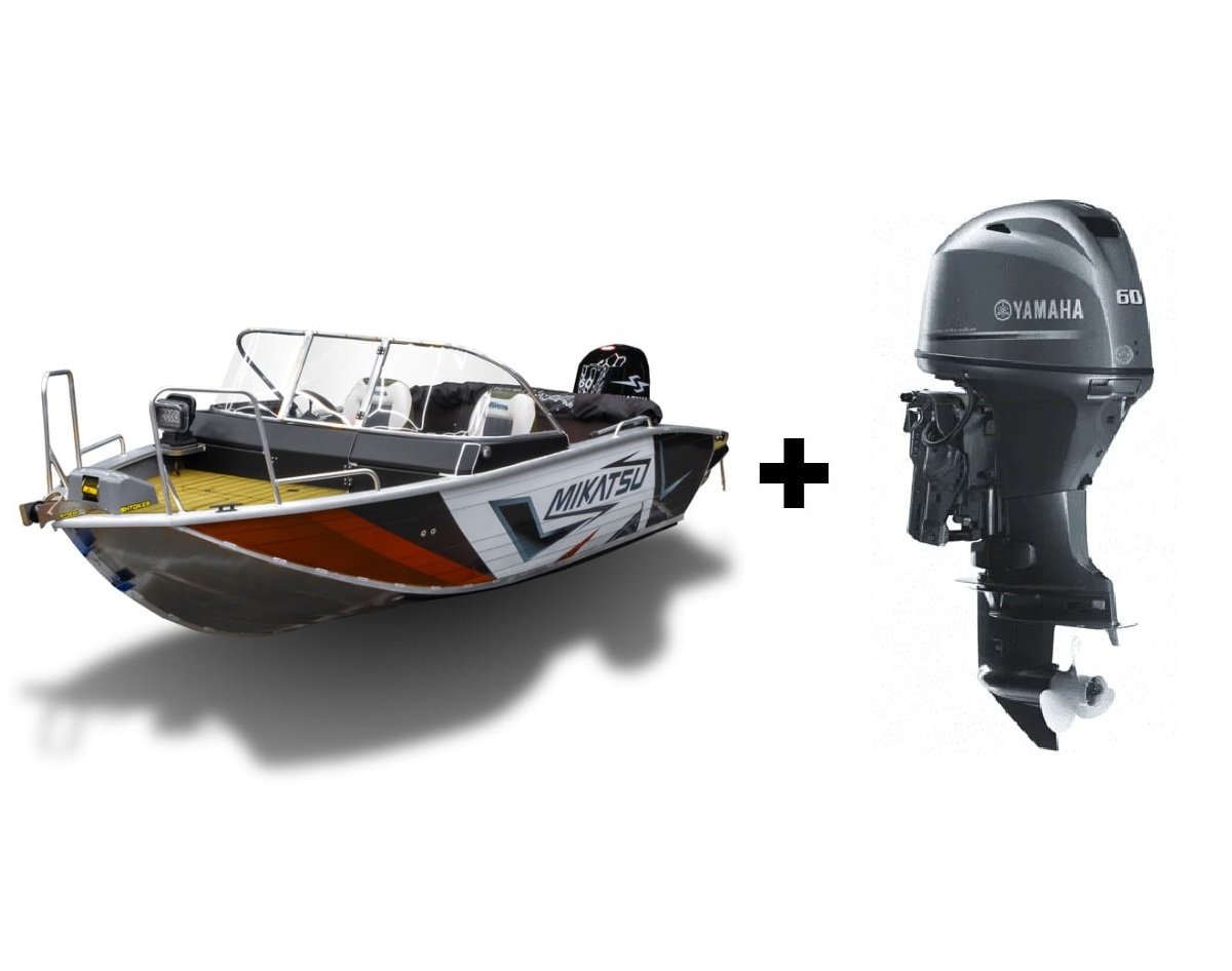 Купить Комплект Алюминиевая лодка (катер) Mikatsu (Микатсу) 475 (Z43) Sport + мотор Yamaha F60FETL в Москве