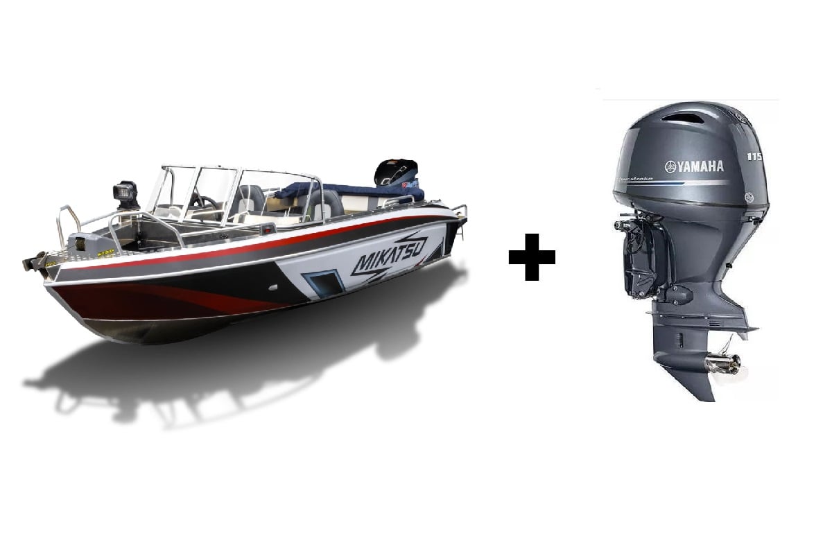 Купить Комплект Алюминиевая лодка (катер) Mikatsu (Микатсу) 590 (Z99) Premium + мотор Yamaha F115BETL в Москве