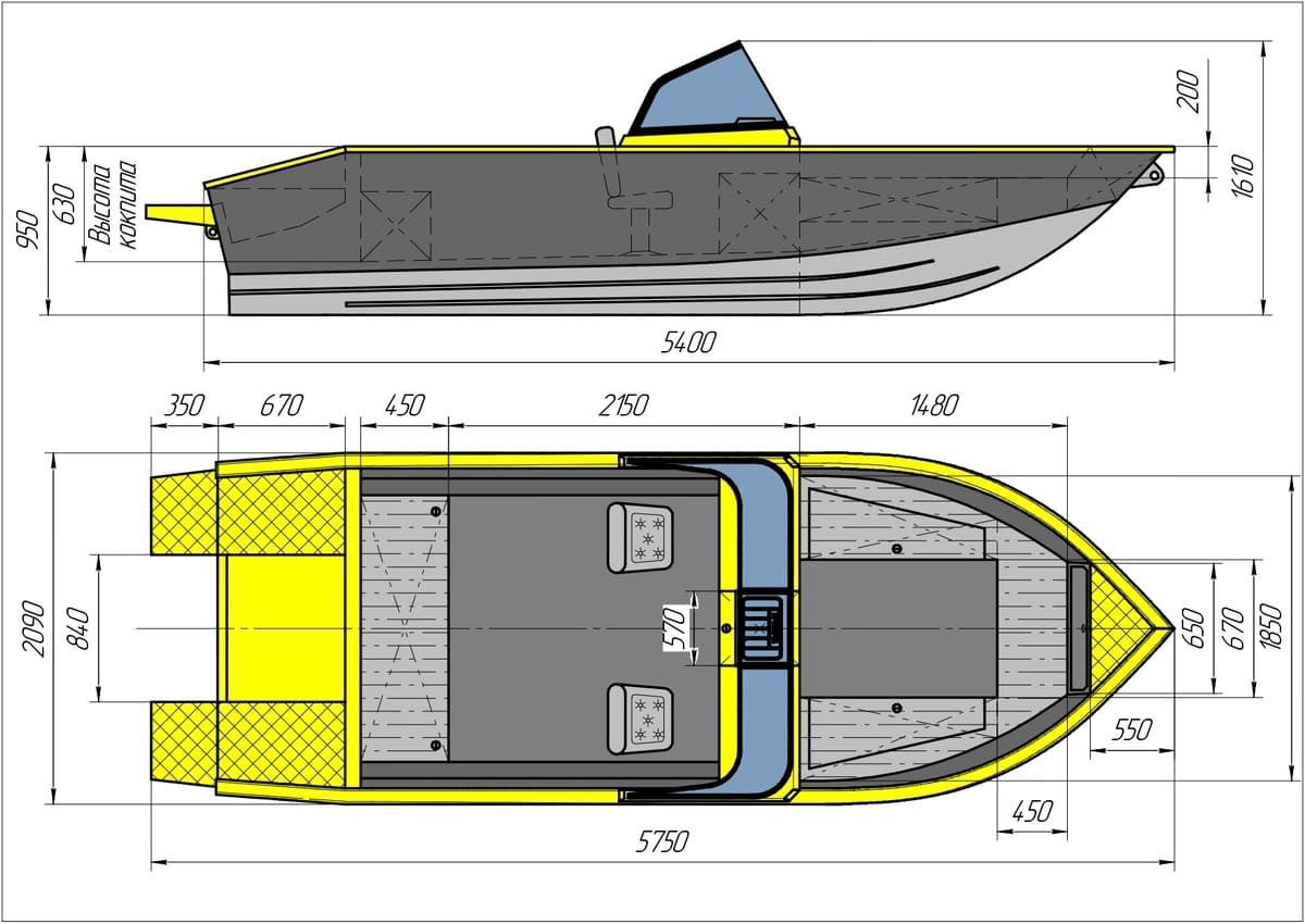 Купить Катер-лодка алюминиевая ТРИЕРА 540 Боурайдер Комфорт в Москве фото2