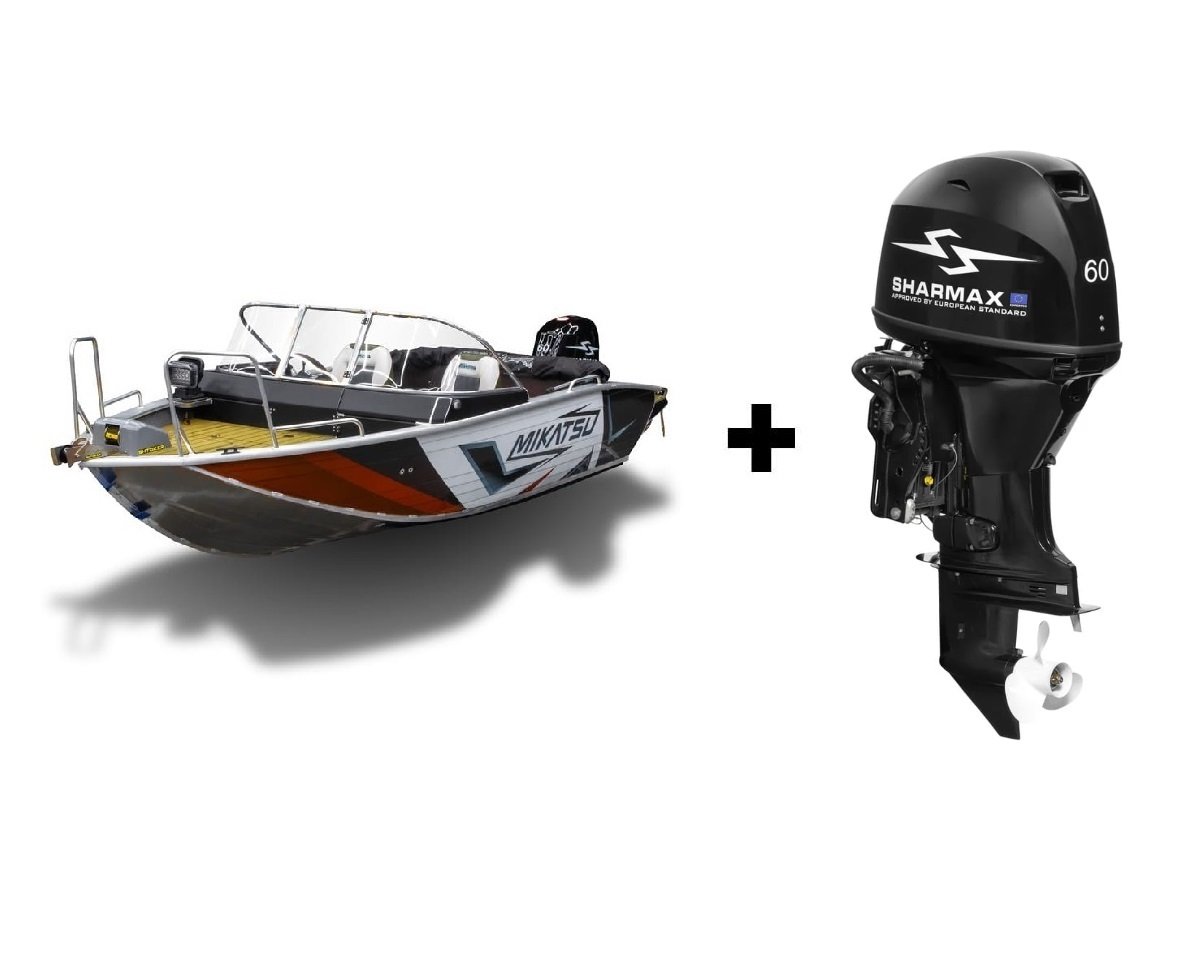 Купить Комплект Алюминиевая лодка (катер) Mikatsu (Микатсу) 470 (Z43) Sport + мотор Sharmax SMF60FEL-T EFI в Москве