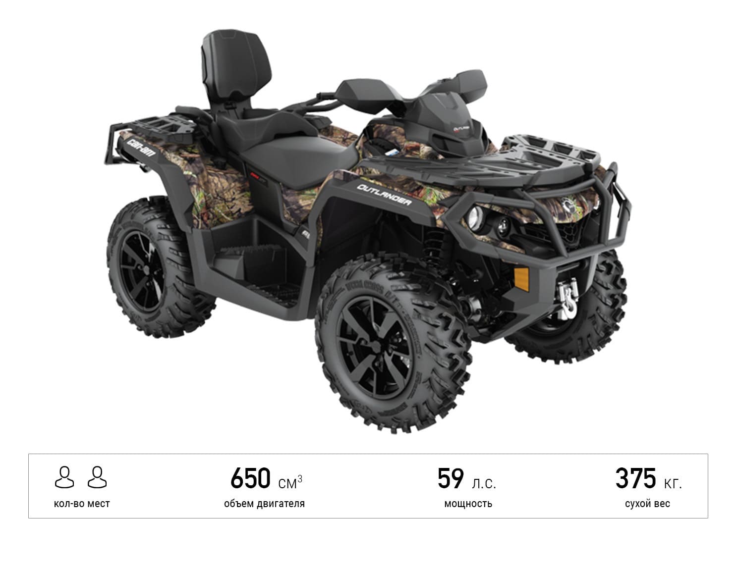 Купить Квадроцикл BRP Can-Am Outlander Max XT 650 Camo (2021) (ПСМ) в Москве фото2