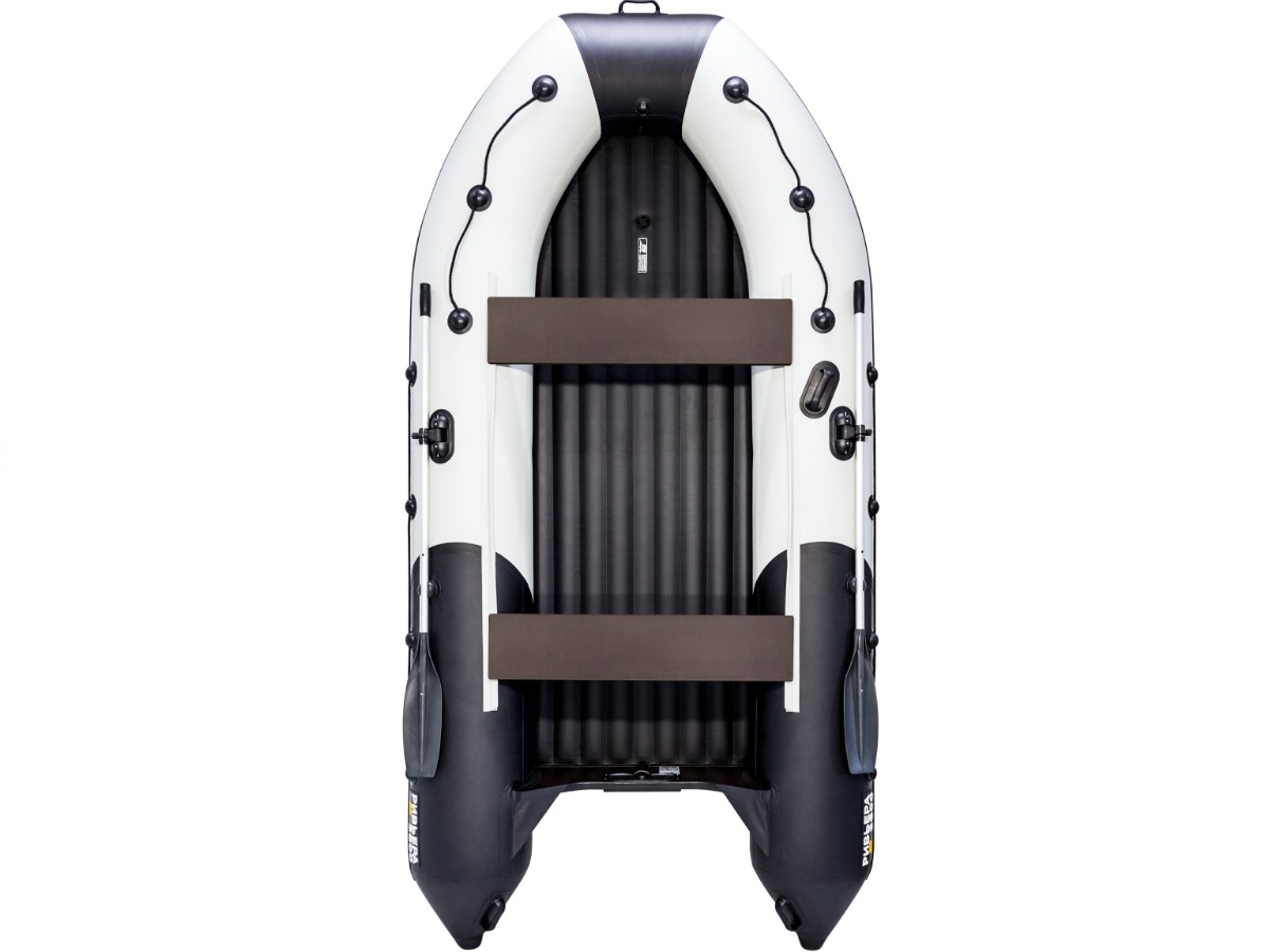 Купить Лодка ПВХ РИВЬЕРА 3600 килевое надувное дно "комби" светло-серый/черный в Москве