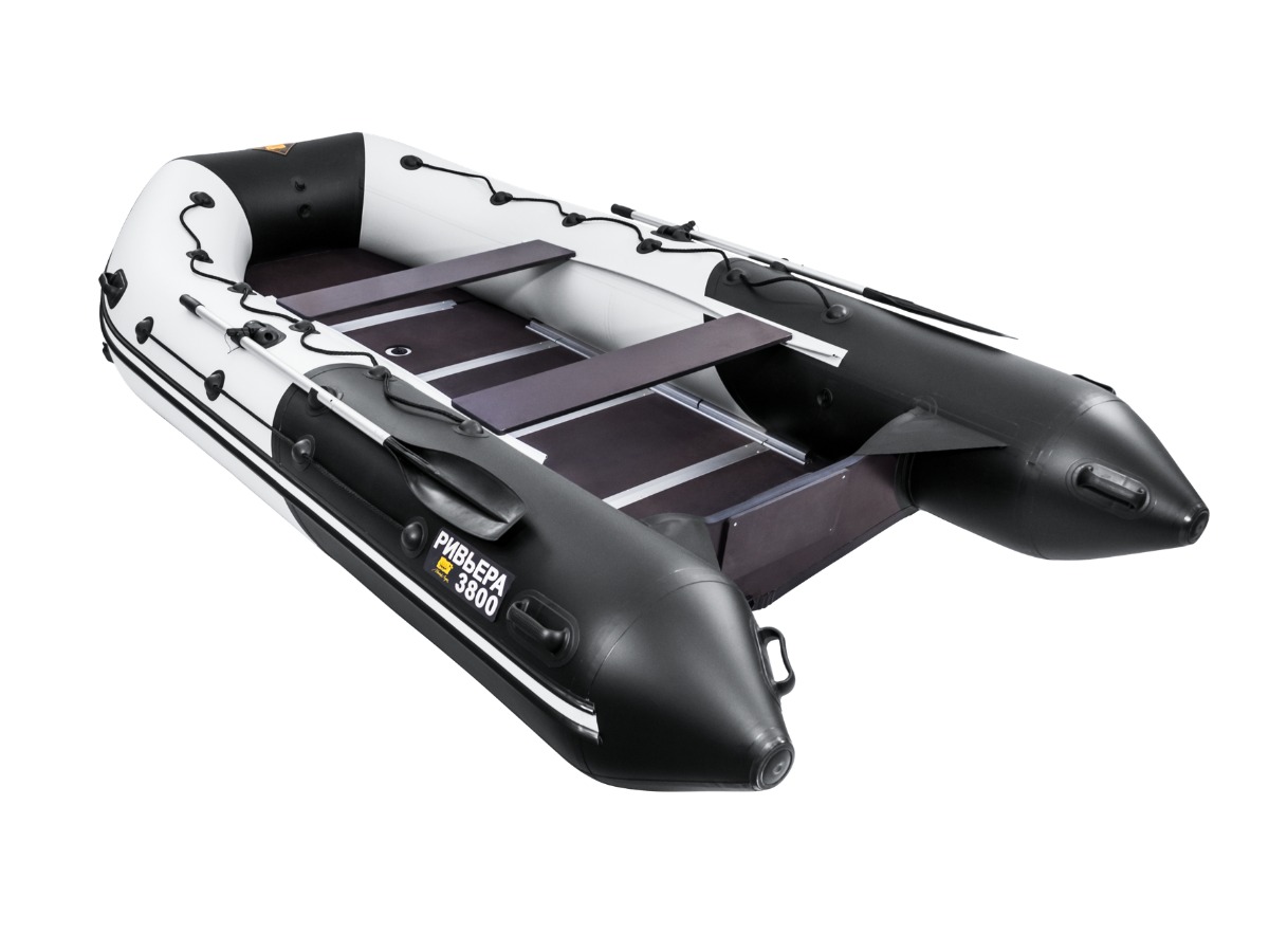 Купить Лодка ПВХ РИВЬЕРА Максима 3800 СК "Комби" светло-серый/черный в Москве фото4