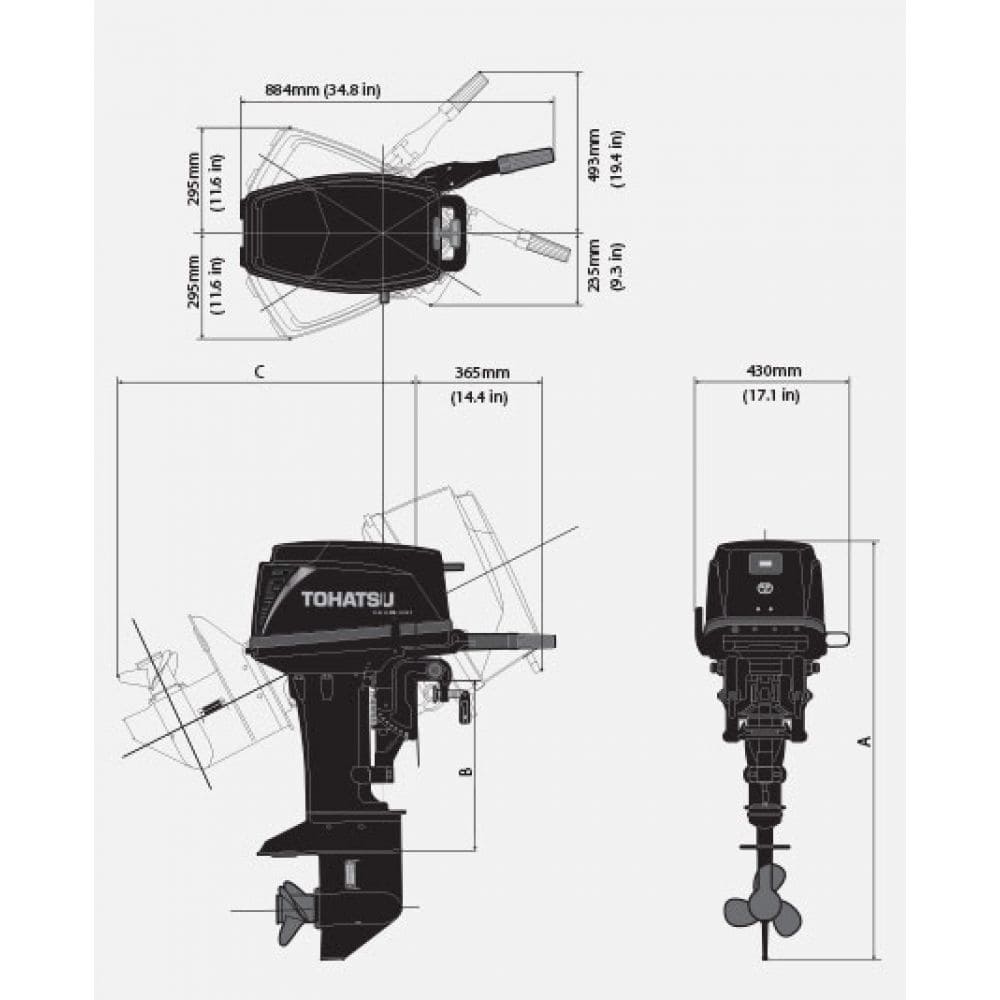 Купить 2х-тактный лодочный мотор TOHATSU M 25 S в Москве фото2