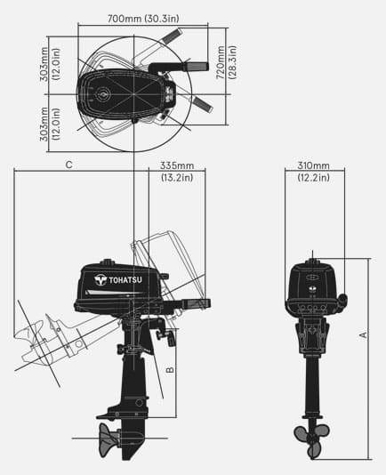 Купить 2х-тактный лодочный мотор TOHATSU M 5 BD S в Москве фото2