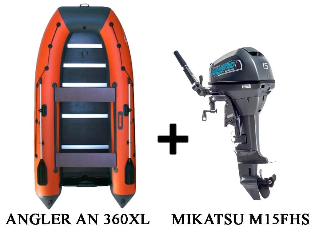 Купить Лодка ПВХ ANGLER AN 360XL + 2х-тактный лодочный мотор MIKATSU M15FHS в Москве