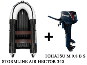 Купить Лодка ПВХ STORMLINE AIR HECTOR 340 + 2х-тактный лодочный мотор TOHATSU M 9.8 B S 